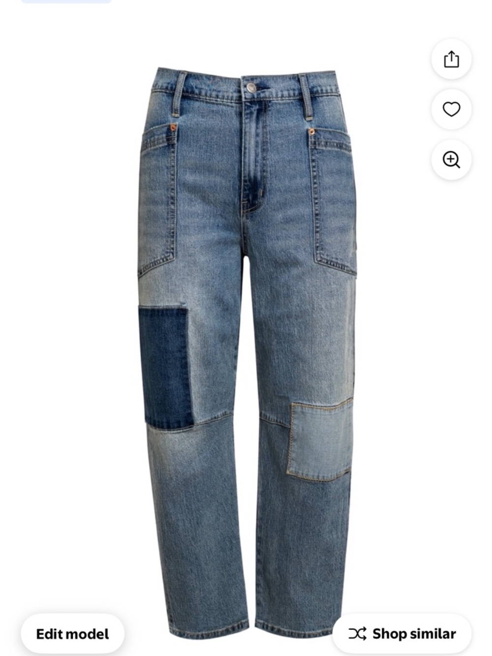 ❤️JESSICA SIMPSON HIGH RISE PATCHWORK BARREL JEAN-NWT-2/6/8/10/12/16❤️ - Picture 8 of 16